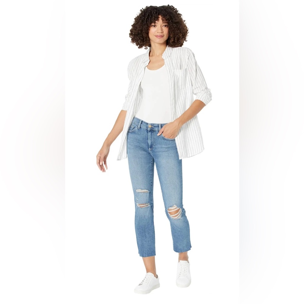 NWT DL1961 Mara Straight Mid-Rise Instasculpt Ankle in Light Distressed Size 29